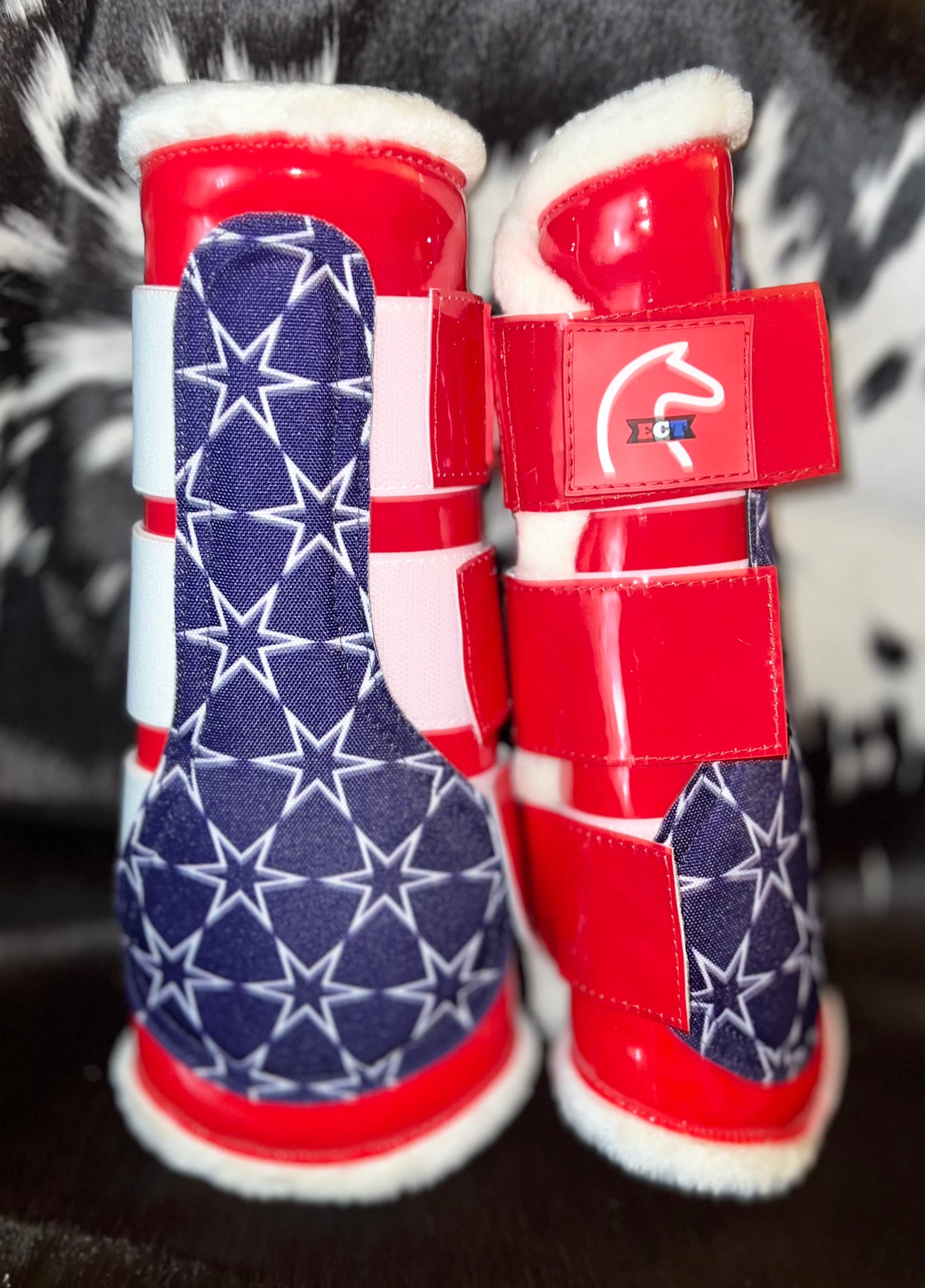 Red White & Blue Brushing Boots