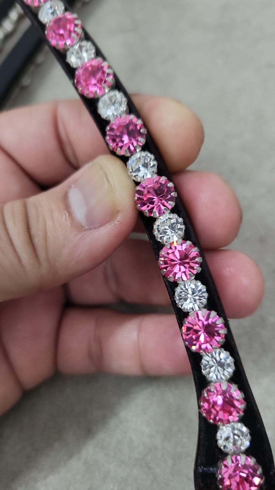 CLEARANCE Rose Pink & Clear Rhinestone Browbands