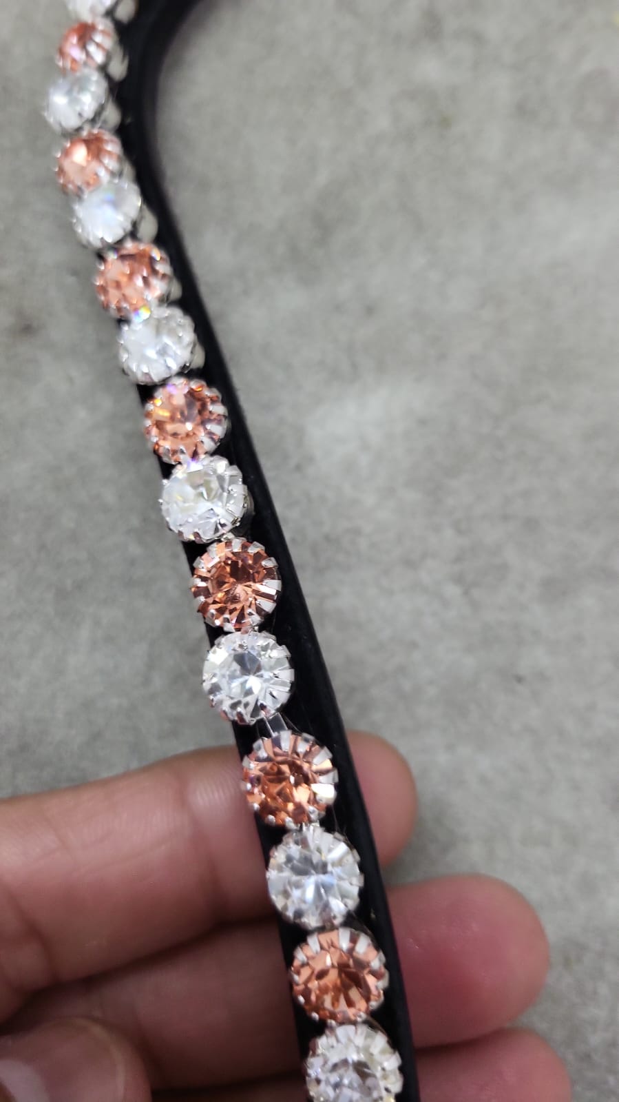 Apricot & Crystal Clear Preciosa Rhinestone Browband