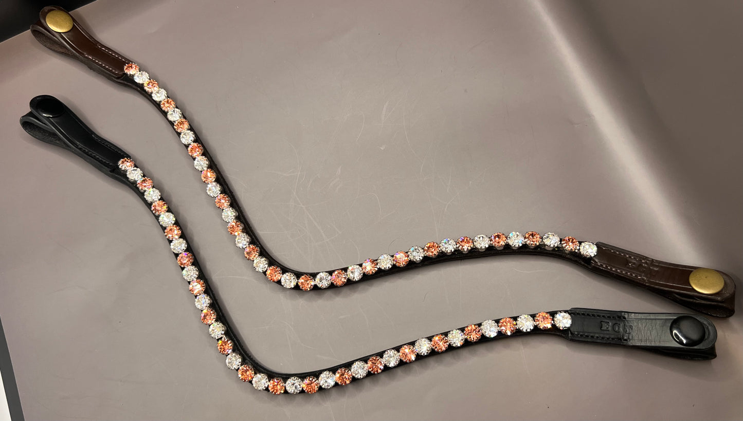 Apricot & Crystal Clear Preciosa Rhinestone Browband