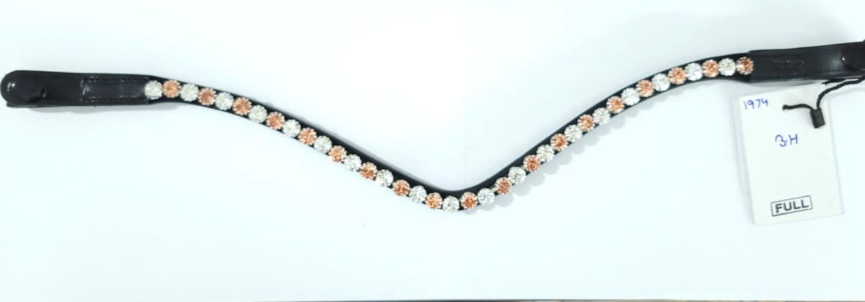 Apricot & Crystal Clear Preciosa Rhinestone Browband