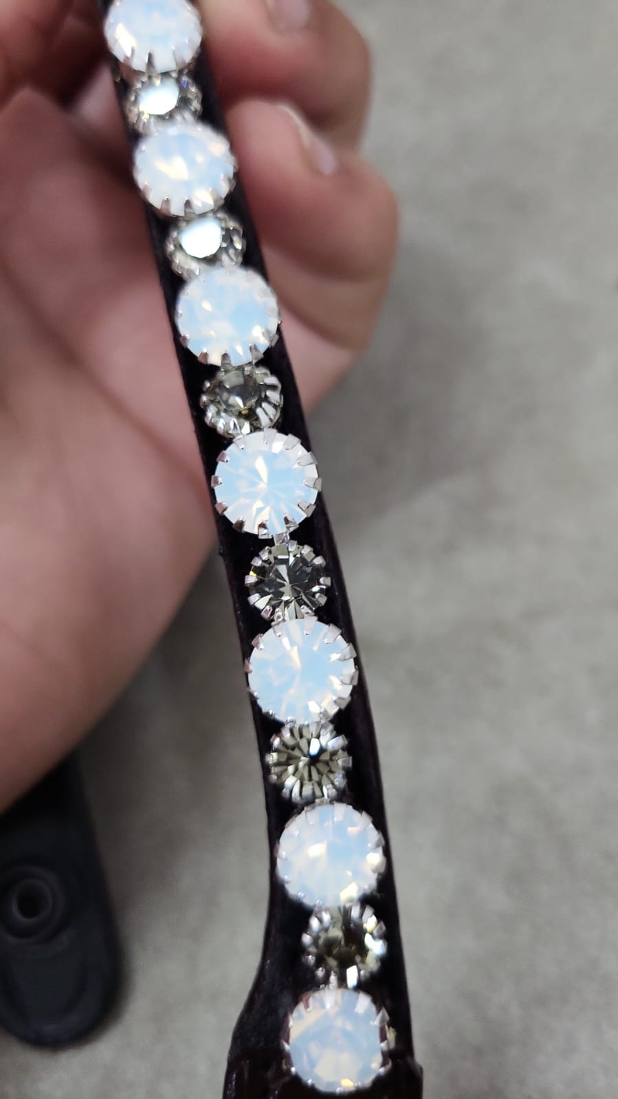 CLEARANCE WHITE-OPAL & GREY CRYSTAL Rhinestone Browband