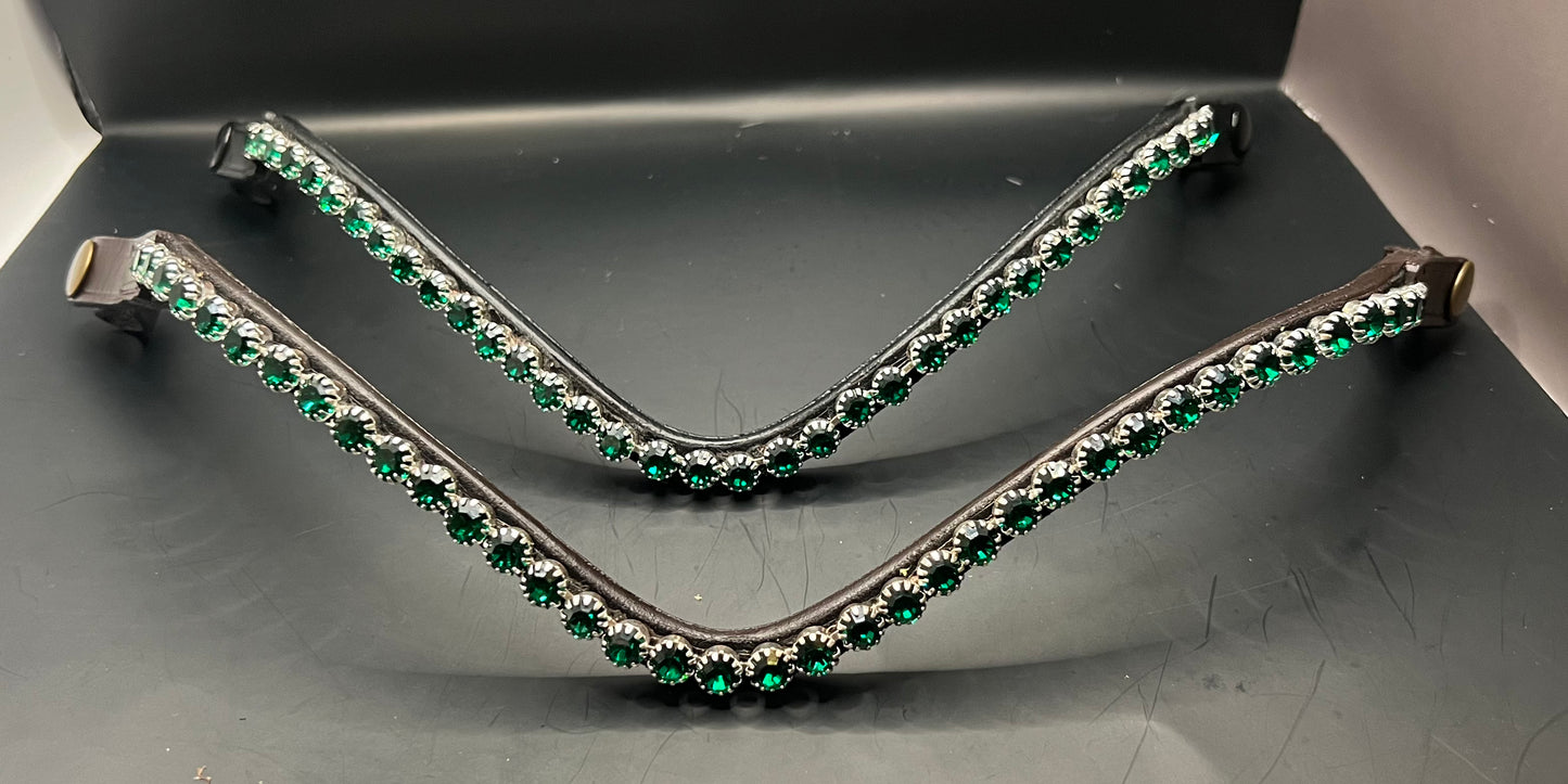 CLEARANCE Green Emerald Preciosa Rhinestone Browband