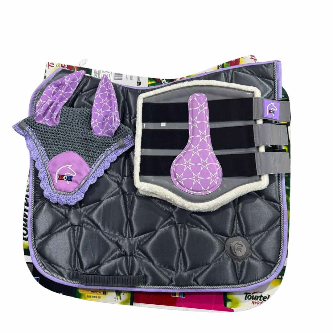 Lavender and silver Brushing Boots