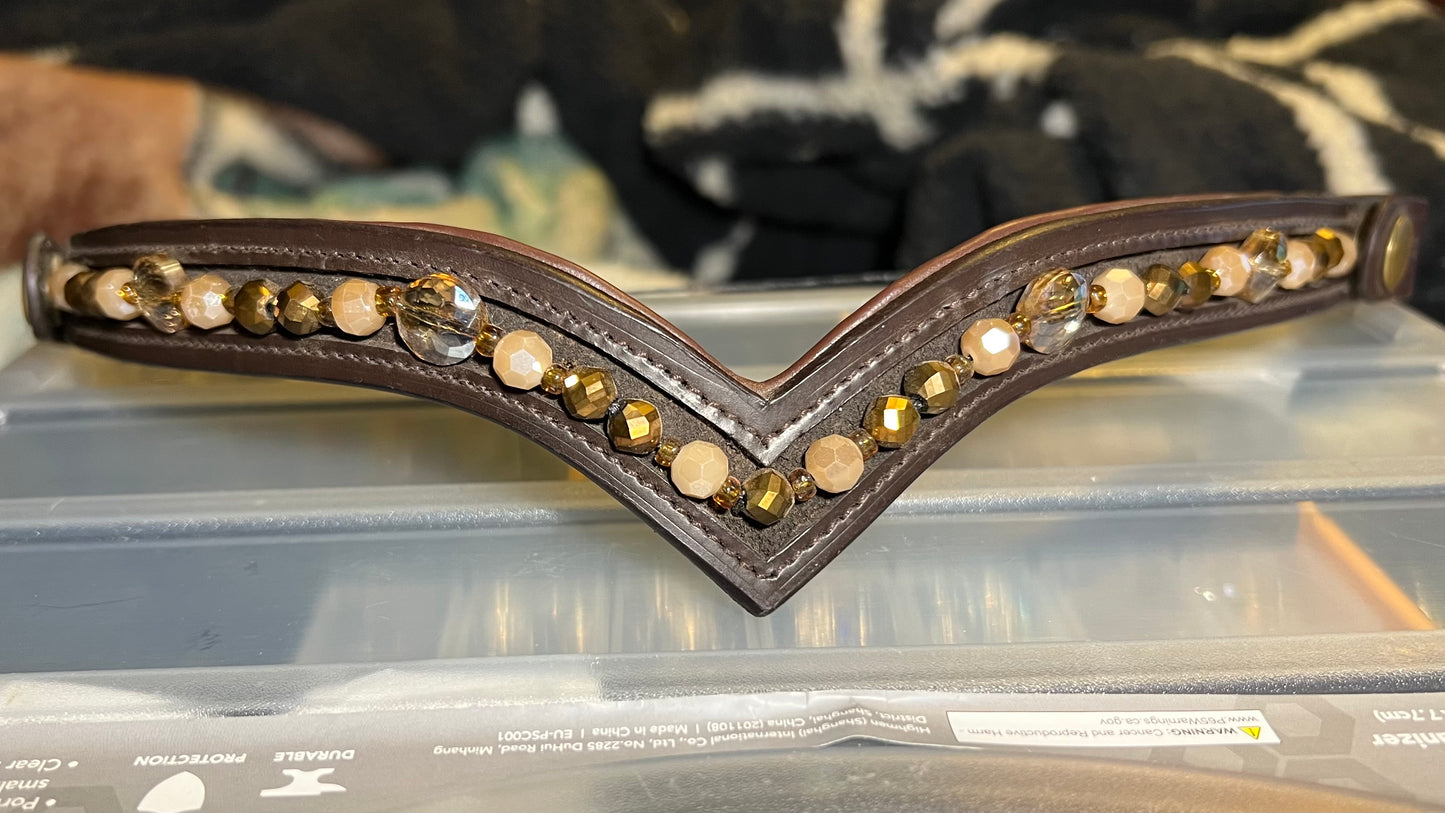 Gold & Amber Beaded Browband