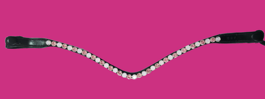 Rose pink and Rose Opal Snap-On Browband