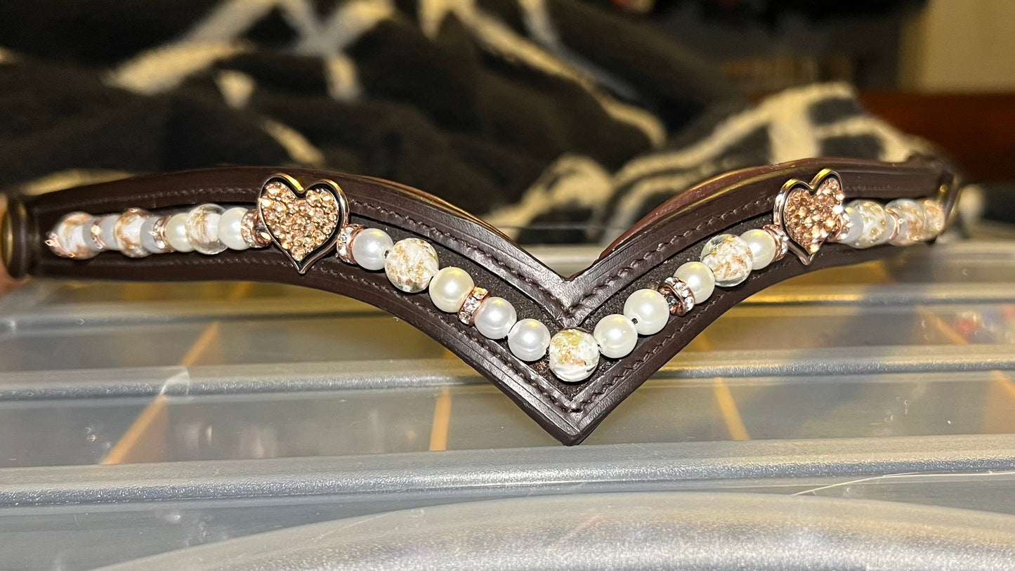 Rose Gold & Hearts Browband
