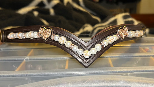 Rose Gold & Hearts Browband