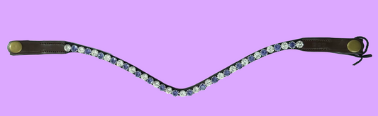 Tanzanite and Clear Snap-On Browband